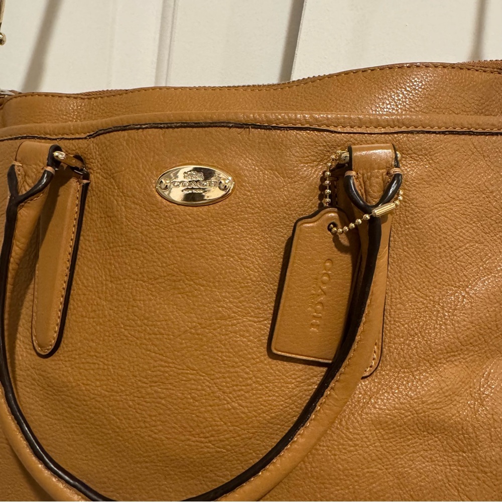 Coach Morgan Pebbled Leather Satchel Bag Brown - Picture 3 of 13